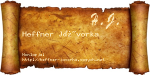 Heffner Jávorka névjegykártya